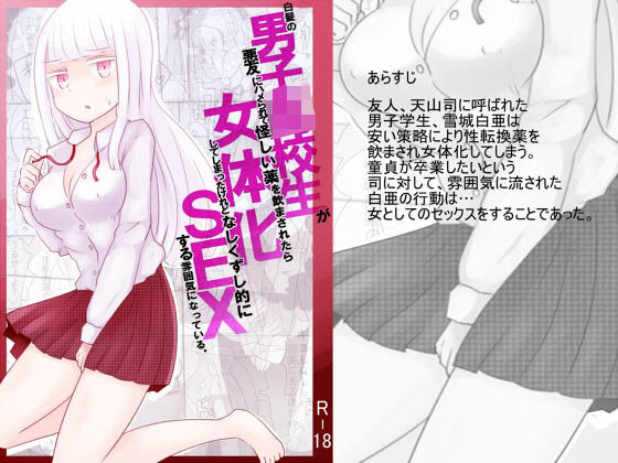白髪の男子○校生が悪友にハメられて怪しい薬を飲まされたら女体化してしまったけれどなしくずし的にSEXする雰囲気になっている。 [作品ID:d_127945]