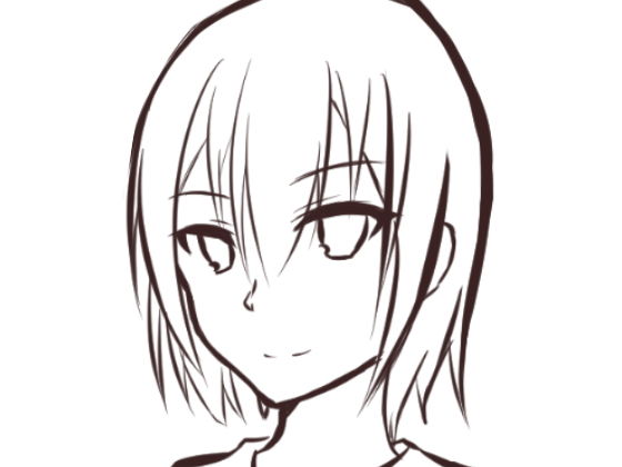 顔の線画 [作品ID:d_132297]