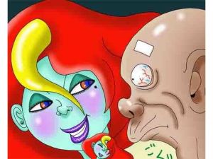 女神の力で紫色のにくい棒になったちんこでヘルパーさんを犯すじーさんの話 (ひらきお) [d_134824]