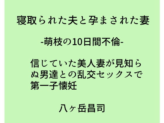 寝取られた夫と孕まされた妻 -萌枝の10日間不倫- 信じていた美人妻が見知らぬ男達との乱交セックスで第一子懐妊 (八ヶ岳昌司) [d_135211]