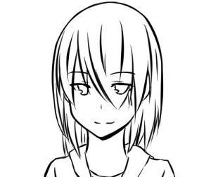 顔の線画4(日本刀流星群) [d_136775]