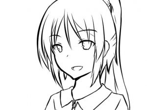 顔の線画5(日本刀流星群) [d_137106]