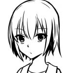 顔の線画8(日本刀流星群) [d_140119]