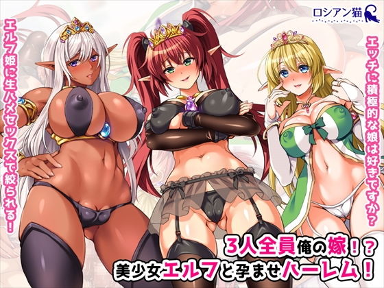 3人全員俺の嫁！？ 美少女エルフと孕ませハーレム！(ロシアン猫) [d_145991]