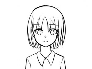 顔の線画9(日本刀流星群) [d_148425]