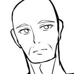 顔の線画10(日本刀流星群) [d_148426]