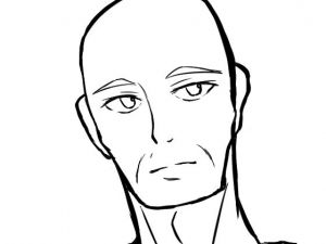 顔の線画10(日本刀流星群) [d_148426]