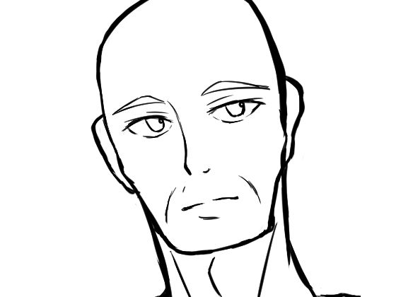 顔の線画10(日本刀流星群) [d_148426]