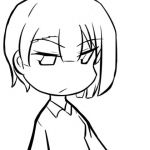 顔の線画12(日本刀流星群) [d_148428]