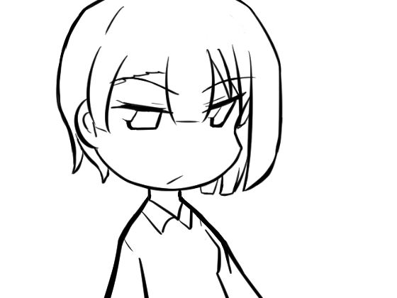 顔の線画12(日本刀流星群) [d_148428]