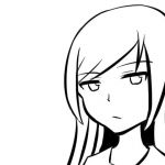 顔の線画14(日本刀流星群) [d_148430]