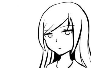 顔の線画14(日本刀流星群) [d_148430]