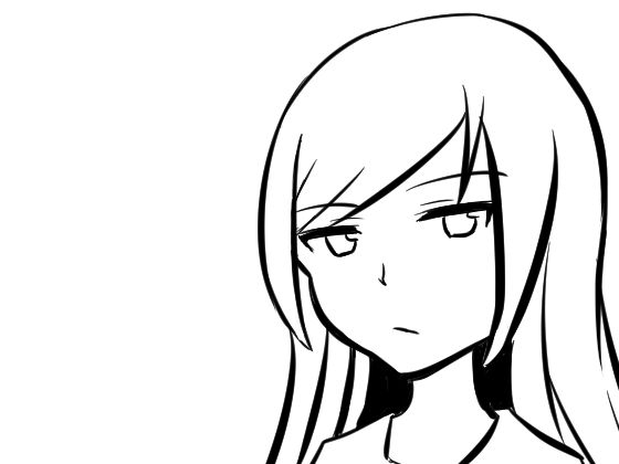 顔の線画14(日本刀流星群) [d_148430]