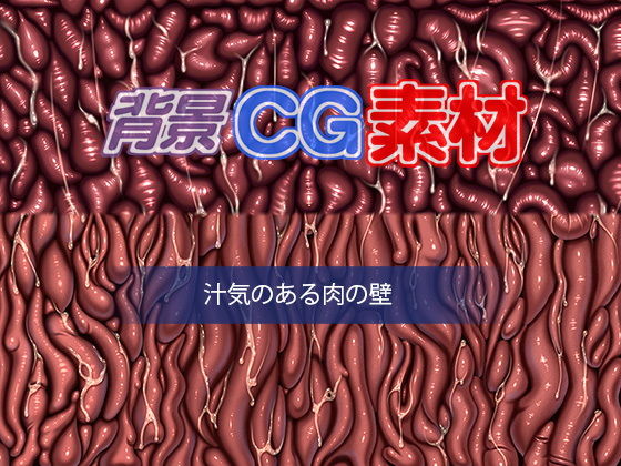 著作権フリー背景CG素材「汁気のある肉の壁」(キュキュキュのQのQ) [d_152358]