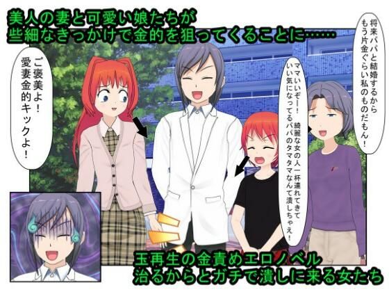 『金的パパ』愛するからこそ玉が蹴りたい！ 妻と娘の困った趣味【キ〇タマ責め】【金的嘲笑】(うさロボ屋) [d_217512]