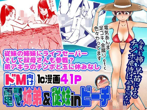 電マ姉弟＆従妹inビーチ(ピーカン) [d_225211]