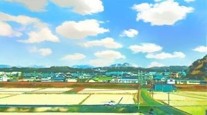 田畑と農村【背景素材（夕方差分＋空くり抜きセット）】(Re；creating_world) [d_234254]