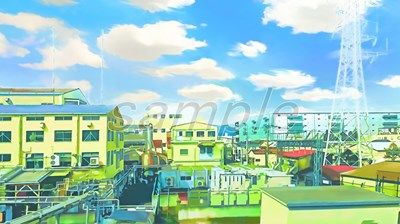 工場地帯の眺め【背景素材（夕方差分＋空くり抜きセット）】(Re；creating_world) [d_234259]