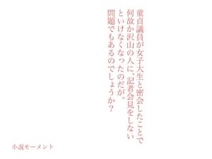 童貞議員が女子大生と密会したことで何故か沢山の人に、記者会見をしないといけなくなったのだが。問題でもあるのでしょうか？(小説モーメント) [d_234374]