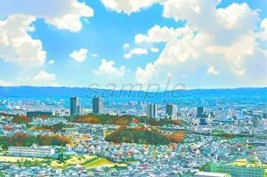 地方都市の上空と展望(Re；creating_world) [d_234544]