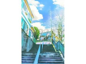 階段の町 【背景素材_夕方差分＋空くり抜きセット】(Re；creating_world) [d_234546]