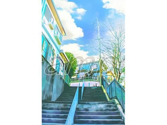 階段の町 【背景素材_夕方差分＋空くり抜きセット】(Re；creating_world) [d_234546]