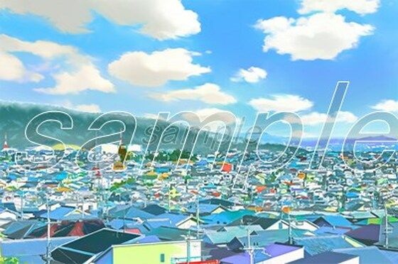 ベットタウンの展望【背景素材_夕方差分＋空くり抜きセット】(Re；creating_world) [d_234595]