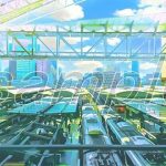 駅のターミナル【背景素材_夕方差分＋空くり抜きセット】(Re；creating_world) [d_234613]