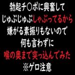 勃起チ○ポに興奮してじゅぷじゅぷしゃぶってるから嫌がる素振りもないので何も言わずに喉の奥まで突っ込んでみた※ゲロ注意(moon cat) [d_238231]