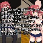 膝上32cmの超ミニスカートで階段を上る私を階段の下でうろうろしながらさりげなくスカートの中を覗き込もうと必死になってたら興奮しちゃって前屈みの君にご褒美をアゲル(アナグマワークス) [d_240838]