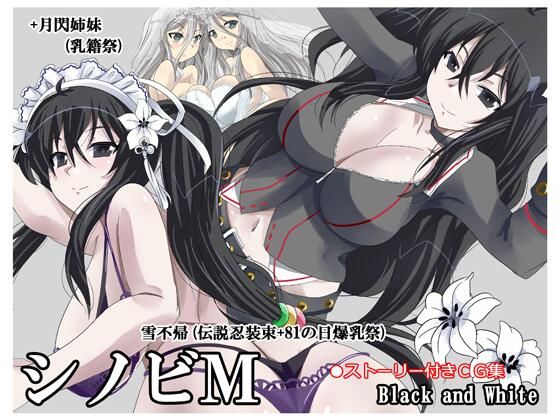 シノビM雪不帰（伝説忍装束＋81の日爆乳祭）＋月閃姉妹（乳籍祭）(Black and White) [d_243671]