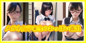 メガネ女子〇生のおっぱい露出(みみた産業) [d_246226]