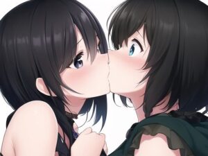 黒髪ショートびっくり百合キス(あいと君と。) [d_247275]