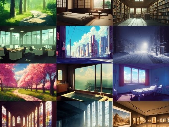 【現代系イラスト調】著作権フリーの高解像度背景（画像100枚）(Game Material Store) [d_259073]