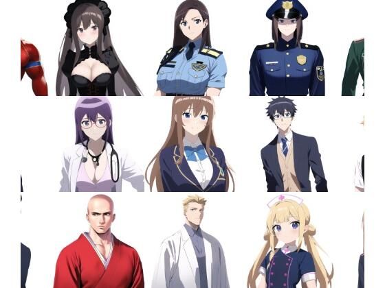 【職業別キャラクター立ち絵5】著作権フリーの高解像度画像素材（100枚）(Game Material Store) [d_259099]