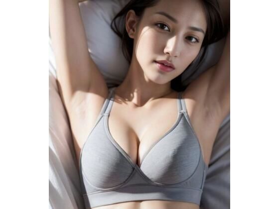 グレーの下着が似合うお姉さん(AIグラビア図書館) [d_280071]