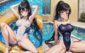 競泳水着で挑発M字開脚 幼馴染編 （221枚）(RB26_M字開脚専門) [d_284328]