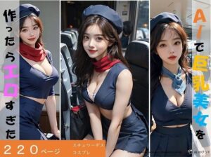AIで巨乳美女を作ったらエロすぎた（スチュワーデスはお好きですか？）(AI Beauty) [d_283818]