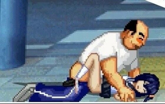 変態じじいがセーラー服少女を格闘の末レ●プ(WOLF) [d_286679]