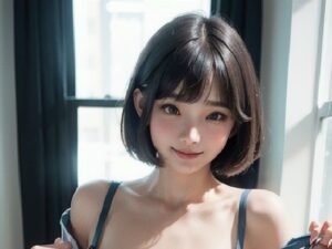 黒髪美女の着替え中(白熊兎) [d_288259]