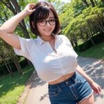 大自然の中で露出しちゃう眼鏡っ子たち(えぬすたでぃお) [d_289181]