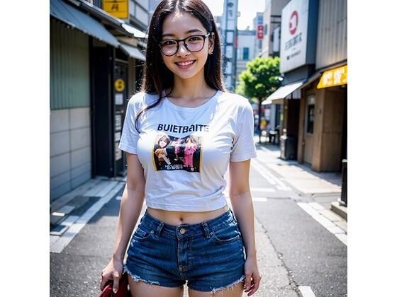 街で露出したりぶっかけられるのが好きな変態眼鏡っ子とデート(えぬすたでぃお) [d_290115]