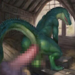 ゲイのドラゴン・恐竜・ワニのアナル交尾イラスト(luffy-kemono) [d_290353]