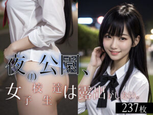 夜の公園、女子校生達は露出がしたい。(夢見るAI堂) [d_290363]