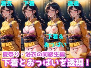 【基本31枚＋差分3パターン】下着とおっぱいを透視！ 夏祭り・浴衣の同級生編(金柑ファーム) [d_292329]