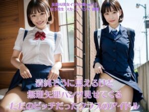 清純そうに見えるけど無理矢理パンツ見せてくるただのビッチだったクラスのアイドル 〜妄想AI美女イラスト集vol.15 女子校生 スカート パンツ 満載〜(妄想グラビア出版) [d_292969]