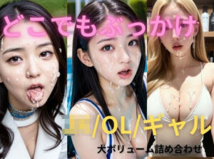 どこでもぶっかけ 女子校生/OL/ギャル 大ボリューム詰め合わせ(AI girls collection) [d_295601]