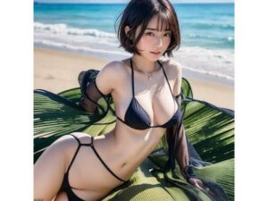ビーチで抱きしめて【AI生成】(AI美女集) [d_297250]
