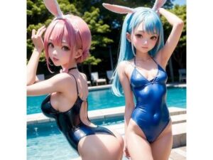 うさ耳競泳水着3【AI生成】(AI美女集) [d_297825]