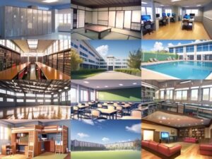 【アニメ調の学校や学園系背景】著作権フリーの高解像度画像（100枚）(Game Material Store) [d_260508]